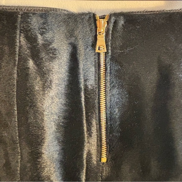 ARE YOU AM I Sz XS Tini Micro Skirt Leather Pony Hair Exposed Zipper NEW W/ TAG - Picture 5 of 10